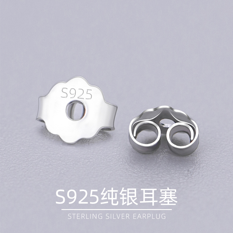 s925 pure silver earbuds butterfly ear buttoned earbuds earbuds earbuds ear-back ear-back ear hat ear accessories anti-fall off-and-out-of-the-body accessories