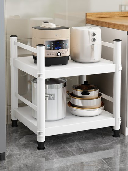 白色钢制厨房夹缝收纳架落地窄缝隙多层置物架多功能冰箱橱柜锅架