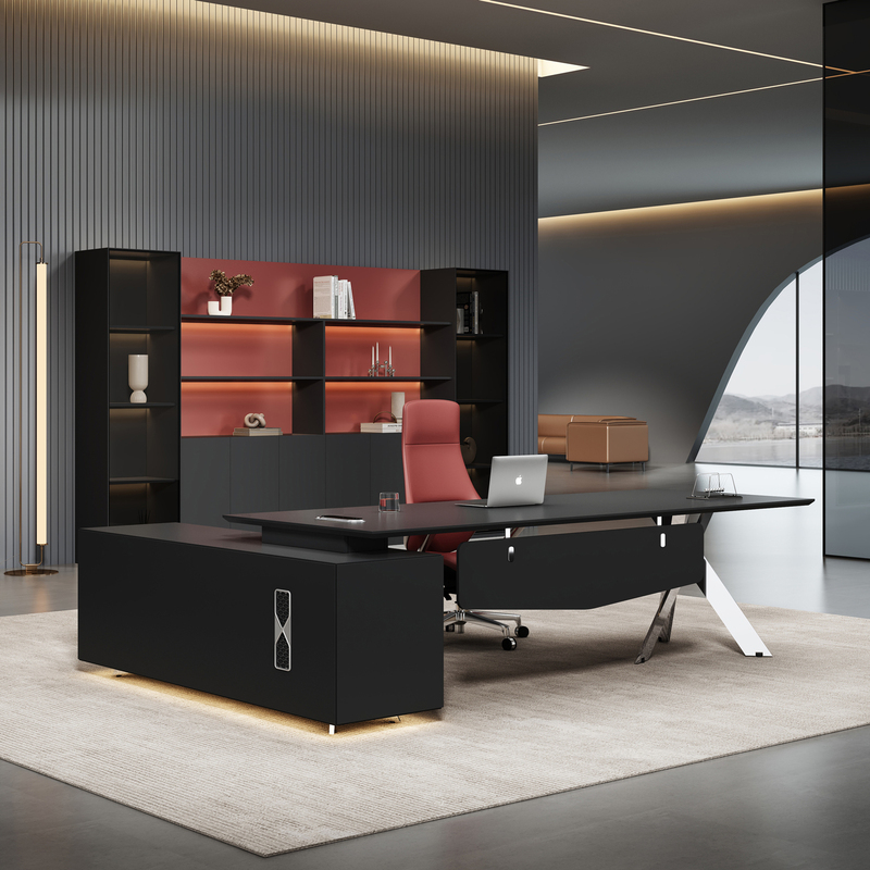 Boss Desk, Simple Modern Executive Desk, Designer Office Desk, President's Desk, High-End Single-Person Office Desk and Chair Set