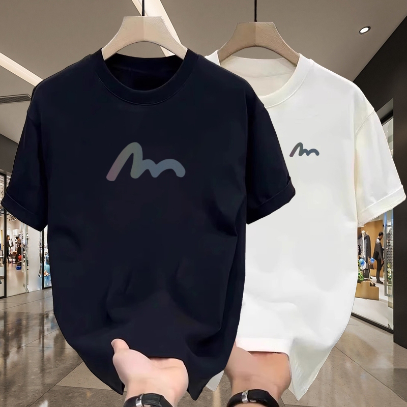 Outlet Store Summer New Arrival 100% Pure Cotton Short-Sleeve T-Shirt for Men, Sporty Casual Loose Fit, Versatile Half-Sleeve for Couples