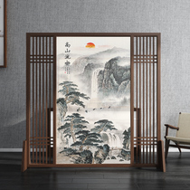 Chinese screen partition bedroom partition wall retaining solid wood decorative seat screen solid wood flower grid porch living room wooden grille