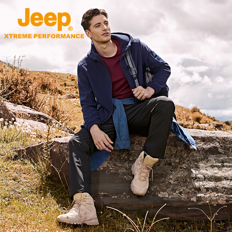 Jeep Gip Thicken Warm Grip Suede Coat Men Shake Grain Suede Men's Outdoor Men's Clothing Flagship Store Official