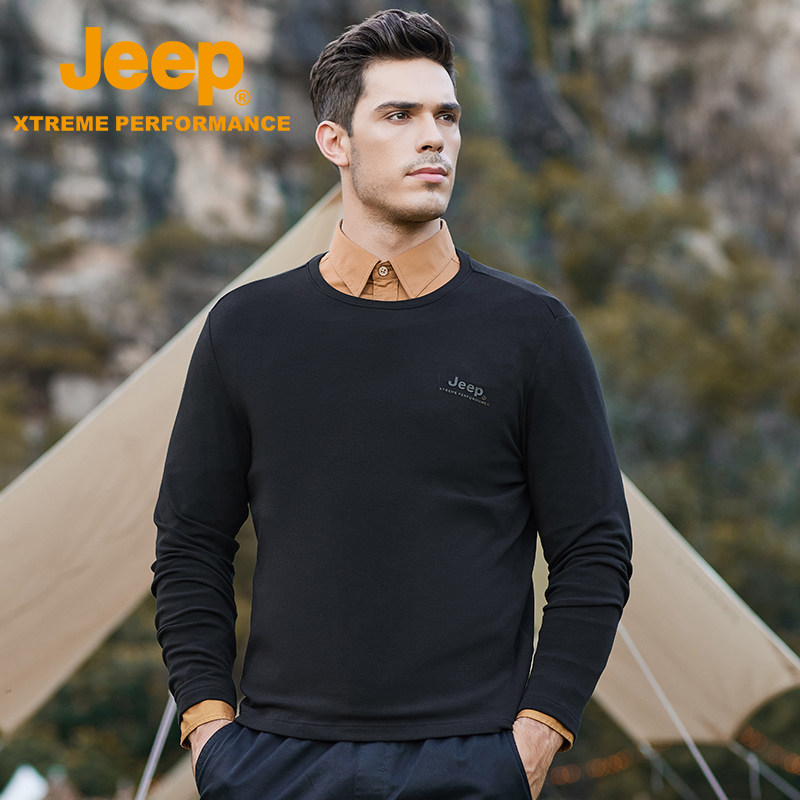 JEEP Gip Menswear Flagship Store outdoor specializes in official long sleeve T-shirt male T-shirt men's thick t-shirt autumn