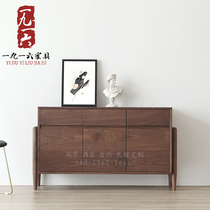 Solid wooden cabinet modern simple Chinese locker versatile wall kitchen collection cabinet tea cabinet