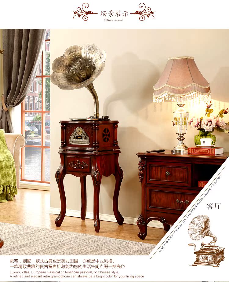 đầu đĩa than klipsch	 Máy hát ghi âm cổ vinyl máy thổi kèn lớn kỷ lục retro máy nghe nhạc đĩa than tiếng anh