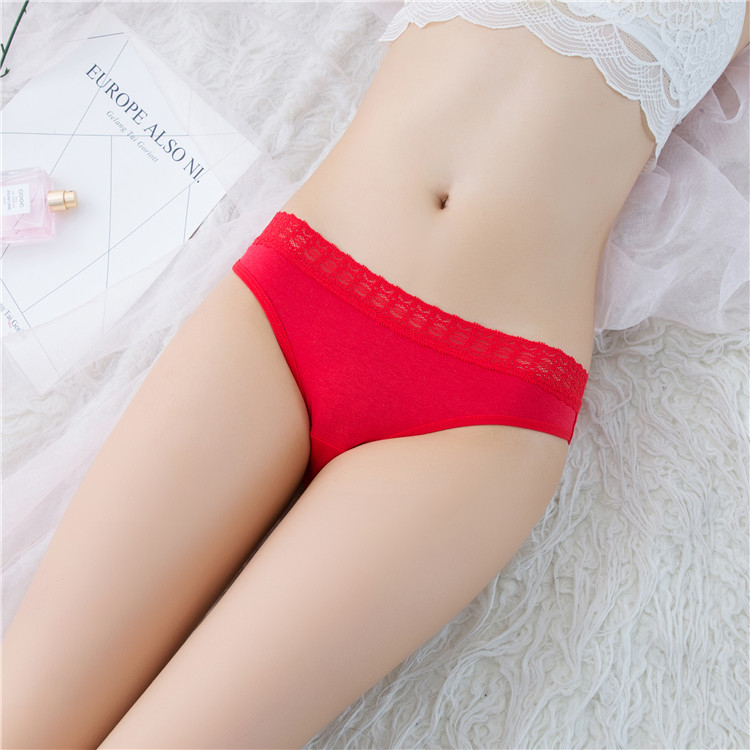 Thong nữ cotton thoải mái gợi cảm cotton nữ ren nóng sinh viên đồ lót eo thấp JS1852