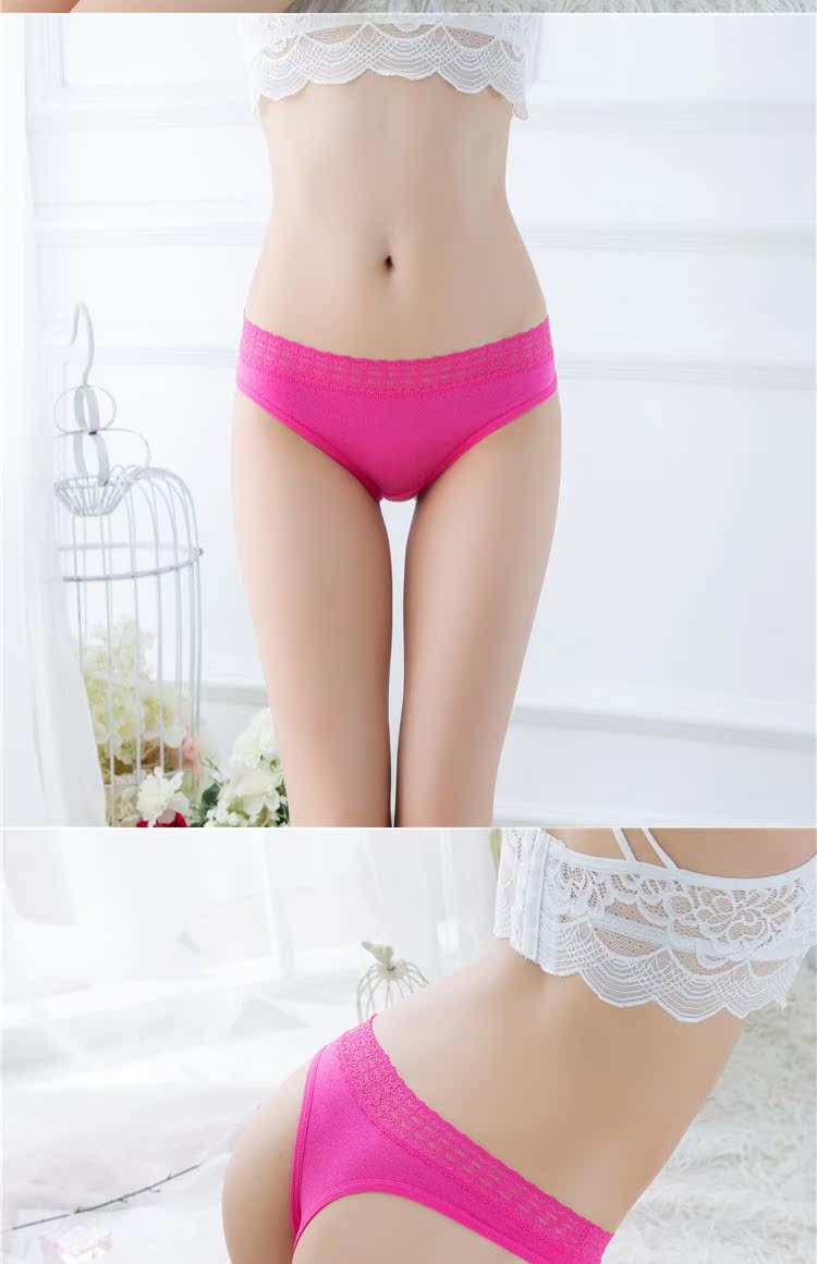 Thong nữ cotton thoải mái gợi cảm cotton nữ ren nóng sinh viên đồ lót eo thấp JS1851 quan sip