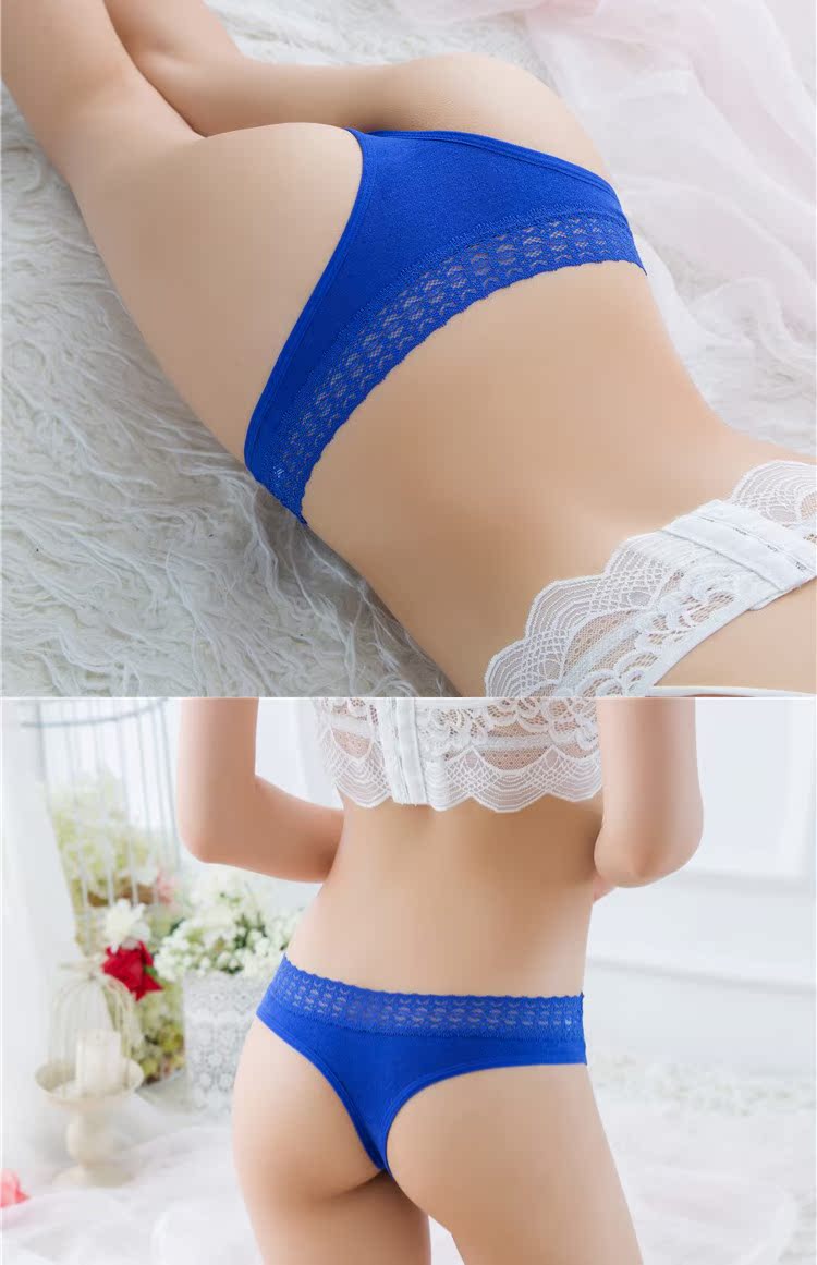Thong nữ cotton thoải mái gợi cảm cotton nữ ren nóng sinh viên đồ lót eo thấp JS1851 quan sip