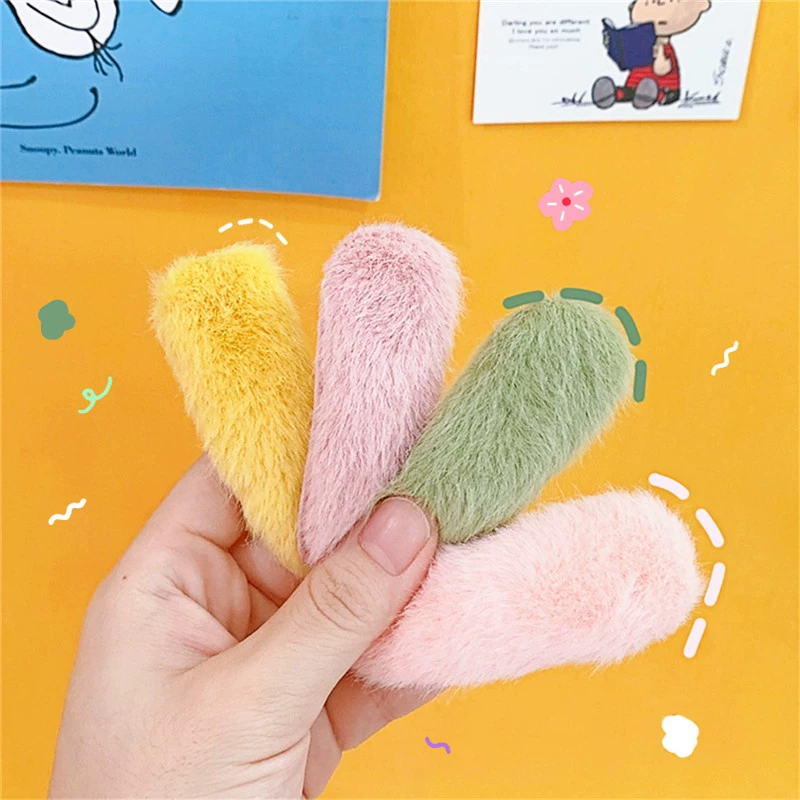 Kẹo màu hàn quốc sang trọng BB kẹp giả tóc thỏ kẹp tóc cô gái dễ thương trái tim tóc mái ngố Kẹp bên hông phụ kiện tóc thu đông - Phụ kiện tóc