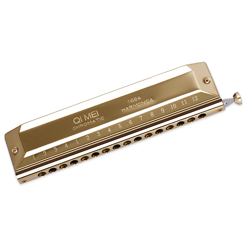 Chimei chromatic scale 16-hole 64-tone harmonica round mouth blowing adult professional performance beginners to perform musical instruments on stage