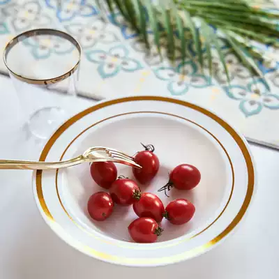 Imitation plastic deep dish hot plate disposable vegetable salad plate fruit salad plate Italian noodle plate sand ice bowl disc