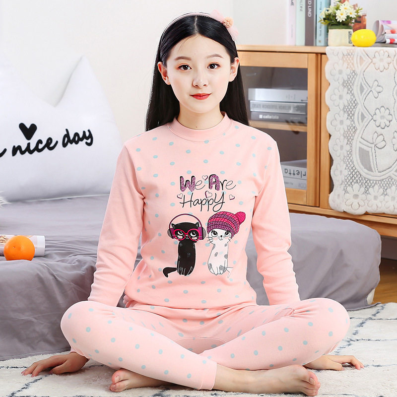 Teenagers' cotton autumn clothes, sanitary pants suit, big girl's thin section heating clothes, junior high school students, girls' cotton sweater