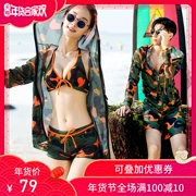 Cặp đôi đồ bơi nữ bằng thép ba mảnh tập hợp quần boxer bikini áo blouse đi biển mùa xuân nóng bỏng áo tắm nữ