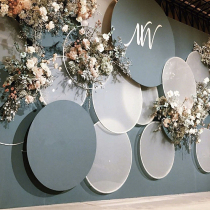 Iron ring ring metal ceiling wedding iron wedding wedding wedding photo area venue decoration New pendants