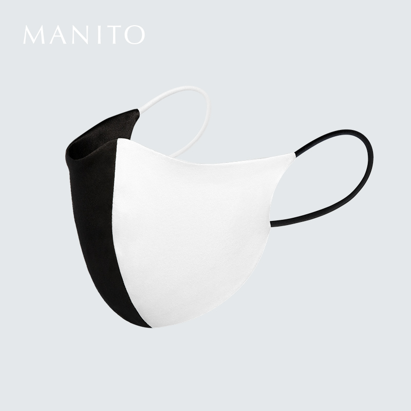 MANITO Contrast silk mask silk sunscreen antibacterial mulberry silk breathable silver fiber