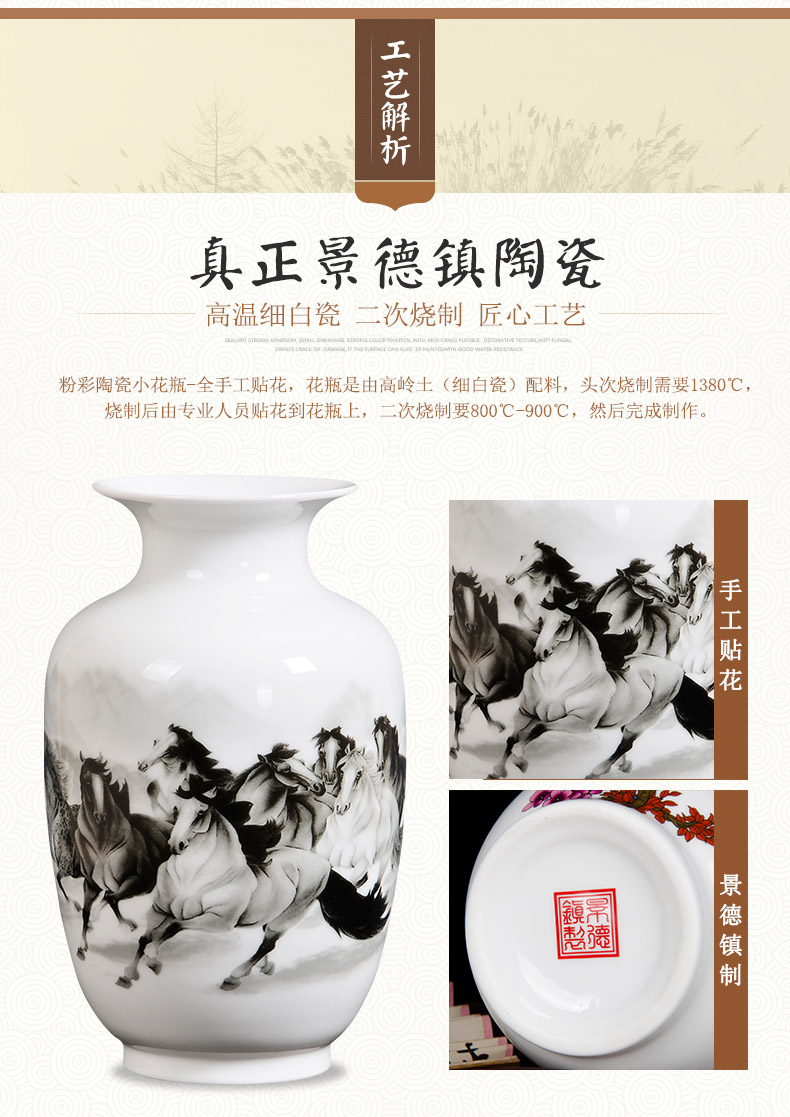 Send the base d324 jingdezhen ceramics vase household act the role ofing is tasted furnishing articles flower arranging, living room decoration