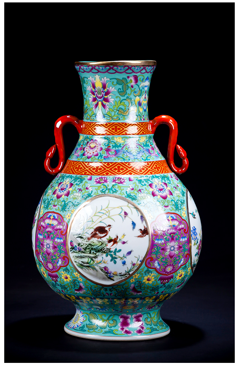 Jingdezhen ceramic vase furnishing articles large Chinese style restoring ancient ways is archaize sitting room tea table rich ancient frame ears bottled act the role ofing is tasted