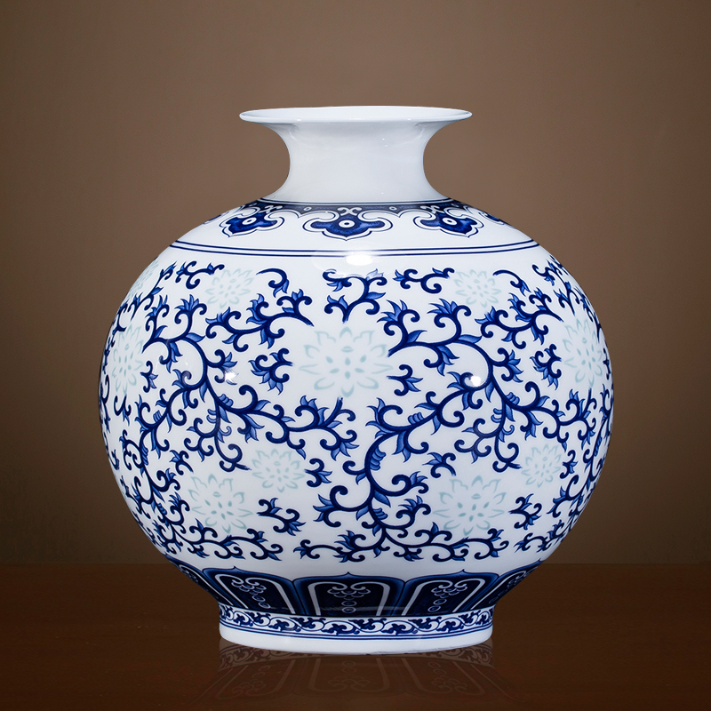 Thin foetus blue and white porcelain of jingdezhen ceramics floret bottle furnishing articles flower arranging Chinese rich ancient frame sitting room decoration