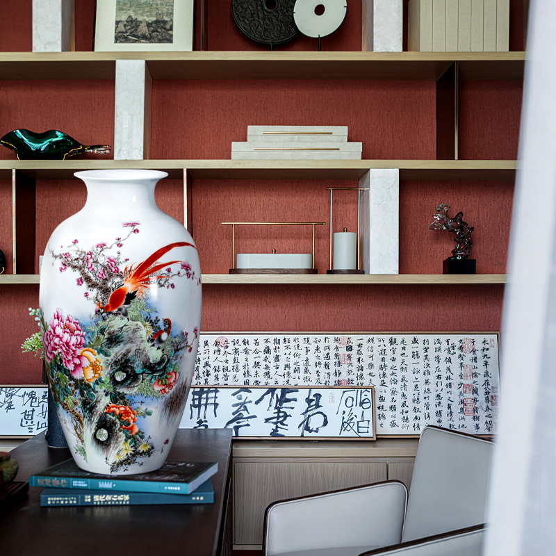 Jingdezhen ceramic vase furnishing articles rich ancient frame by hand draw archaize of new Chinese style household, the sitting room porch decoration