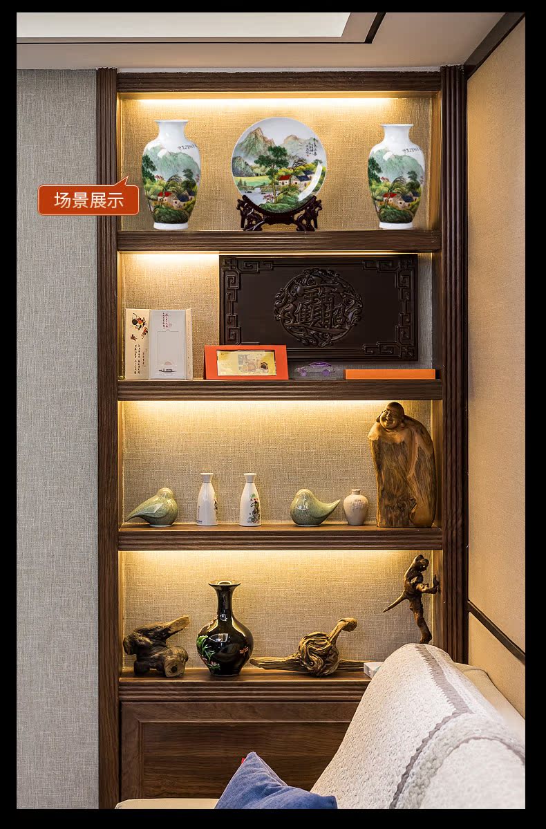 The Master of jingdezhen ceramics hand - made vases three - piece flower arrangement sitting room adornment rich ancient frame of Chinese style household furnishing articles