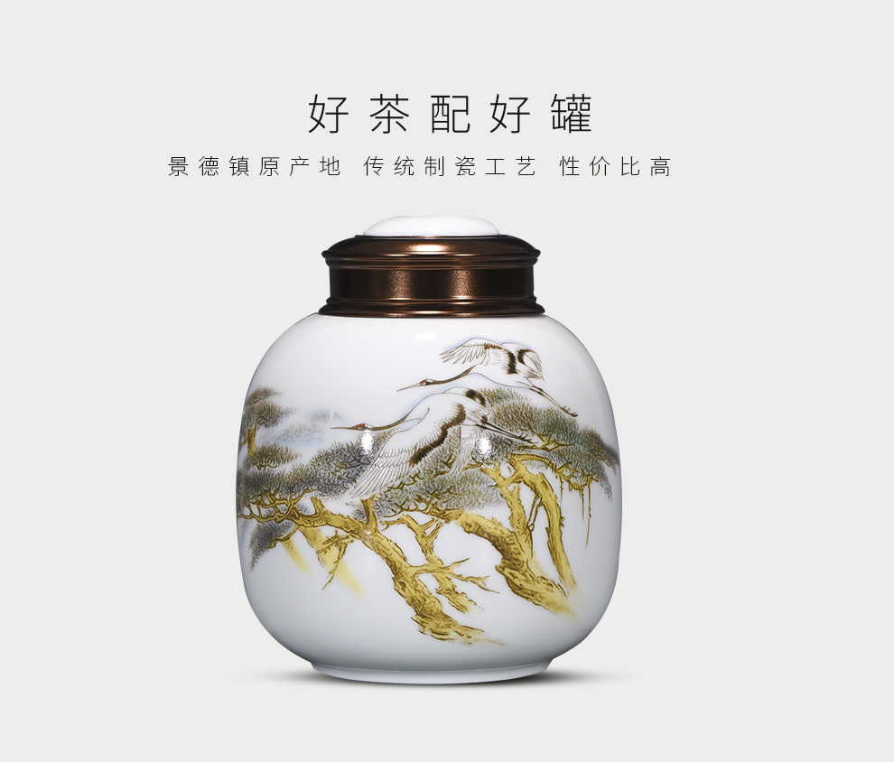 Jingdezhen porcelain tea set painting birds graph caddy fixings tea storage POTS for household use handicraft storage tank