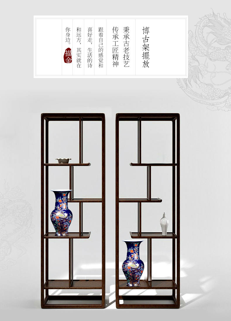 Jingdezhen ceramic vase furnishing articles blue Chinese hand - made paint archaize sitting room flower arranging rich ancient frame decorate restoring ancient ways