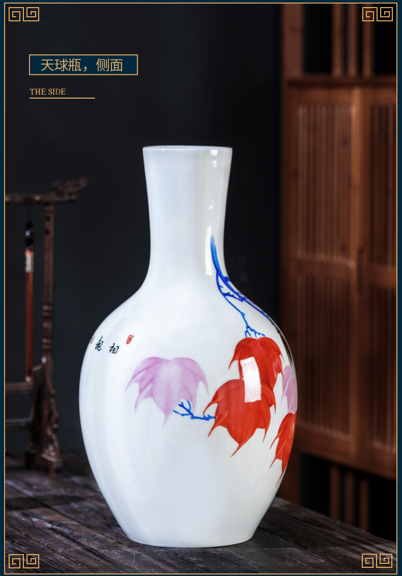 Jingdezhen ceramic vase furnishing articles large light hand draw new Chinese style key-2 luxury home rich ancient frame sitting room porch decoration