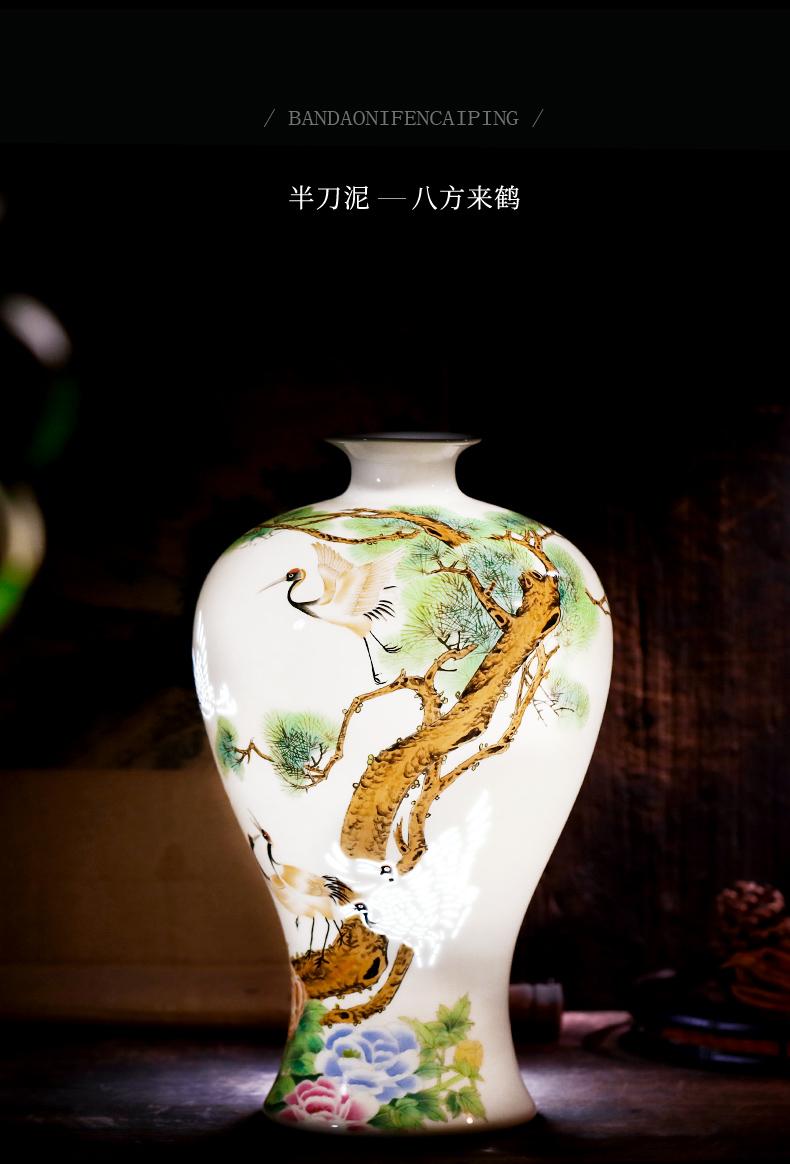 Jingdezhen ceramic vase furnishing articles household act the role ofing is tasted the sitting room of Chinese style restoring ancient ways is rich ancient frame hand - made and exquisite porcelain bottle