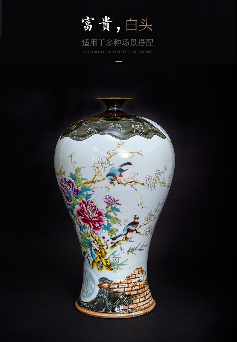 Hand pastel up with jingdezhen ceramic vases, the study of modern Chinese style of the sitting room porch decoration handicraft furnishing articles