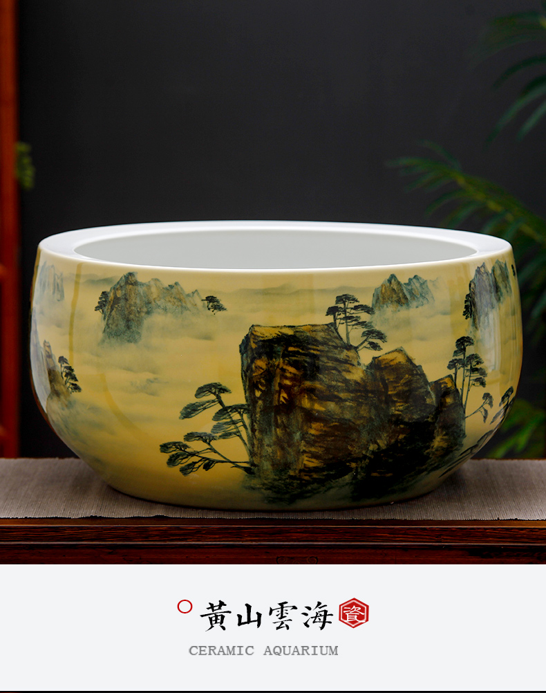 Jingdezhen ceramics hand - made refers to goldfish GangPen basin of a water lily bowl lotus cornucopia large - sized tank