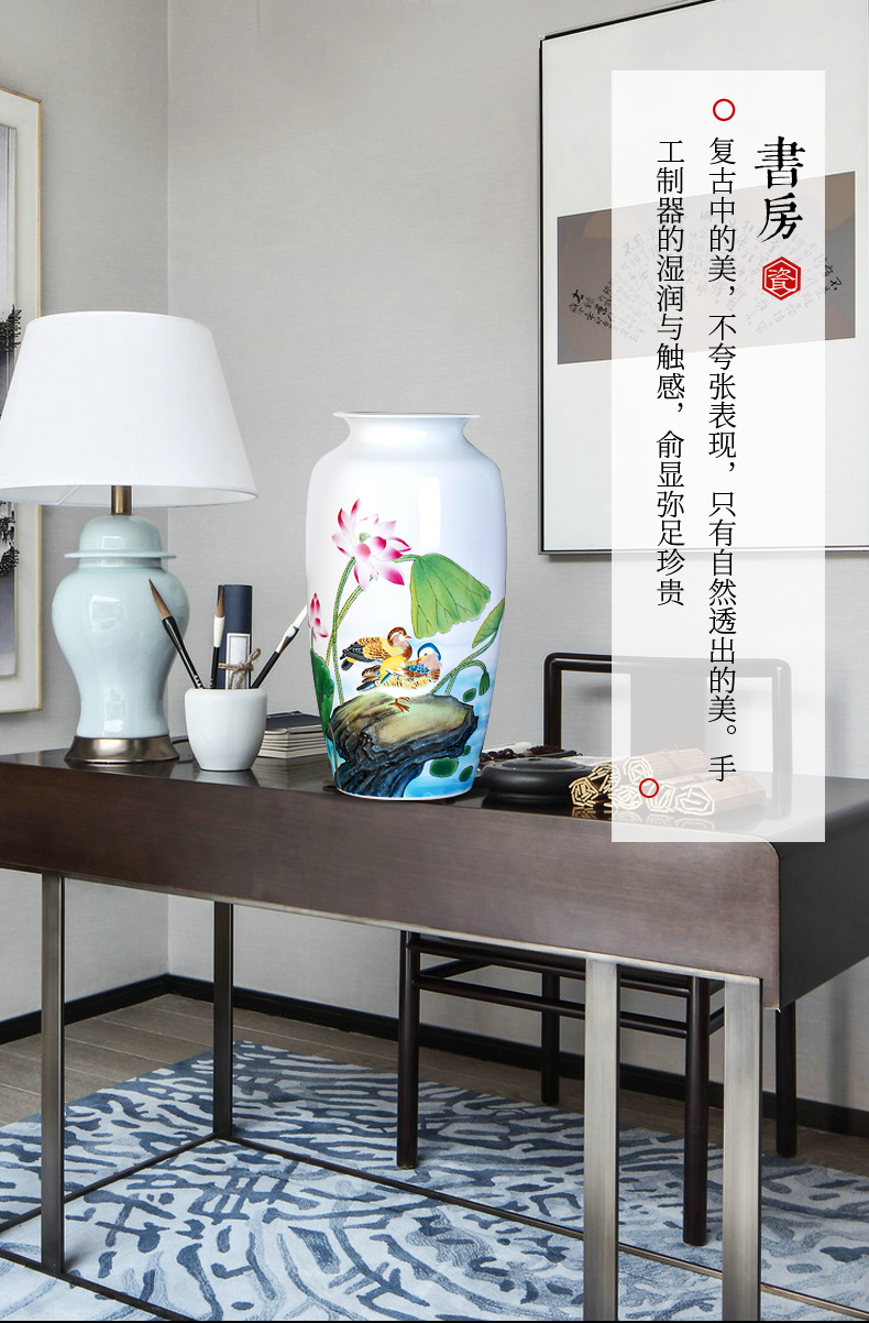 The Master of jingdezhen ceramics thin foetus enamel vase hand - made the sitting room porch decoration of Chinese style household business gifts