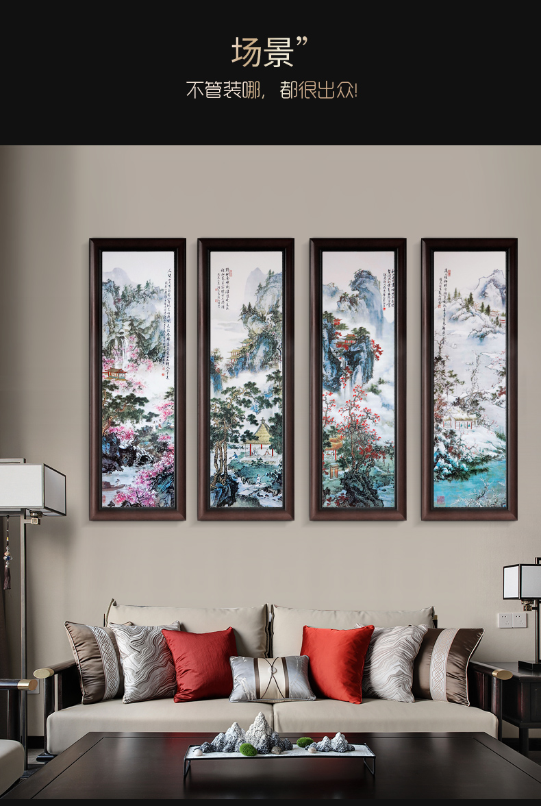 Jingdezhen porcelain plate painting ceramic painting landscape corridor of new Chinese style dining - room sitting room adornment sofa setting wall hang a picture