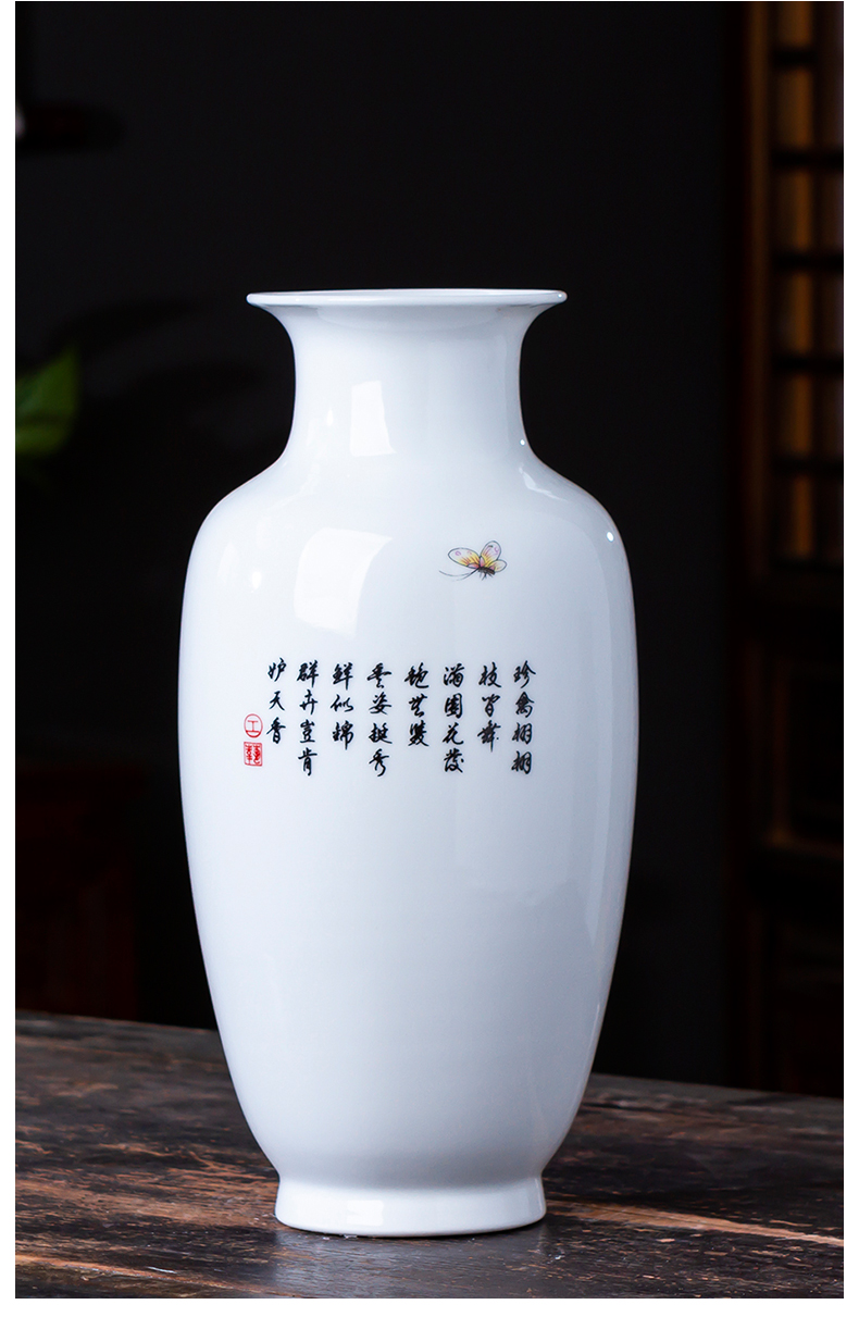 Jingdezhen ceramic vase furnishing articles of new Chinese style restoring ancient ways is thin body sitting room that occupy the home rich ancient frame flower arranging decoration arts and crafts