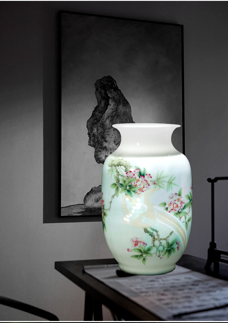 The Master of jingdezhen ceramic vase furnishing articles hand - made light thin foetus Chinese key-2 luxury high - grade flower arranging rich ancient frame sitting room adornment