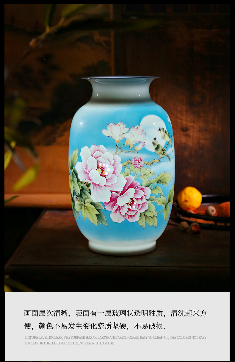 Jingdezhen ceramics famous hand - made thin body new sitting room of Chinese style household vase rich ancient frame furnishing articles decoration gifts