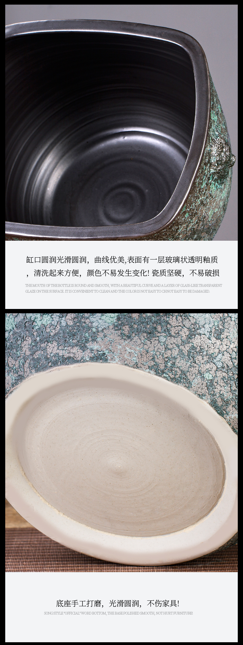 Archaize of jingdezhen ceramics up ears aquarium home sitting room adornment is placed aquarium calligraphy and painting the receive a barrel