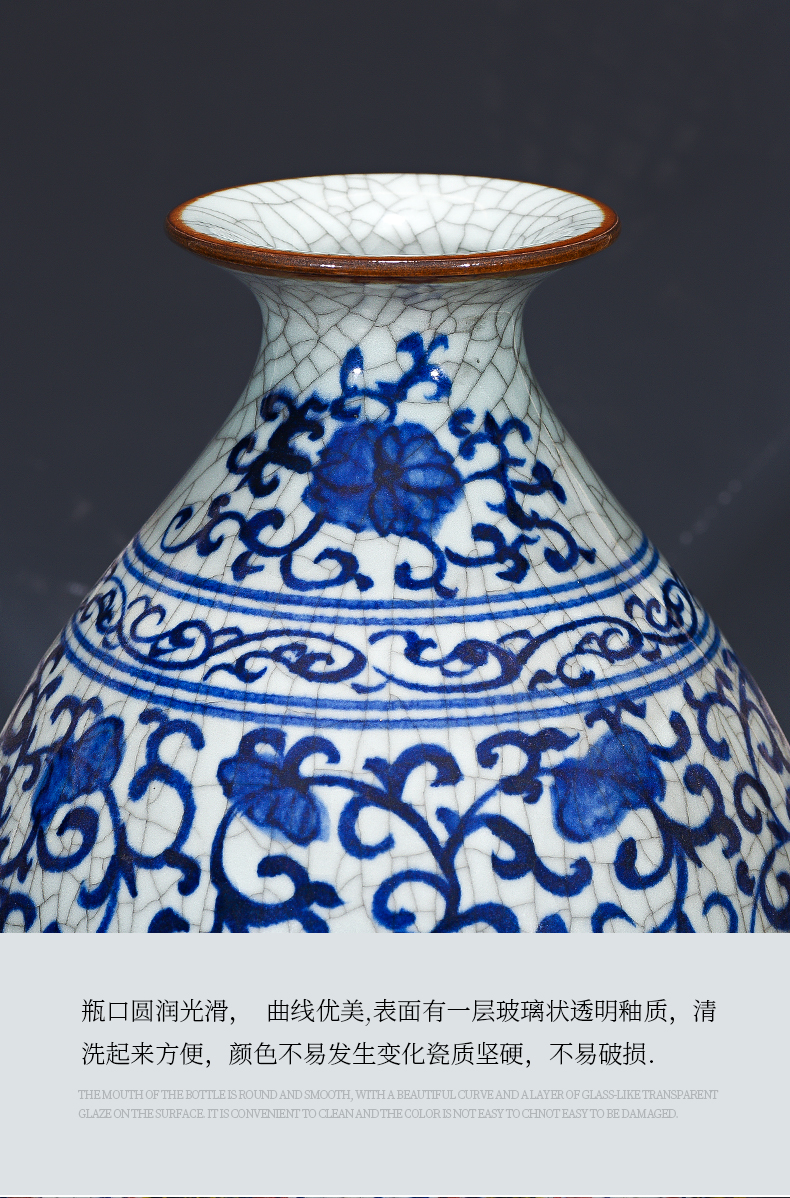 Jingdezhen ceramics hand - made archaize gourd bottle of blue and white porcelain hotel sitting room of large vase decoration furnishing articles