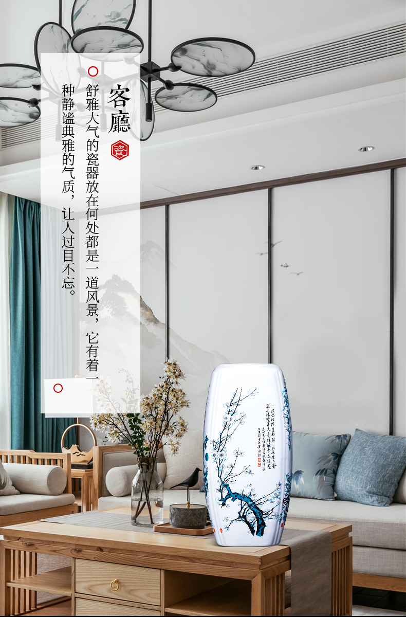 Jingdezhen ceramics rich ancient frame floret bottle of flower arranging dried flowers lucky bamboo Chinese style home sitting room adornment is placed