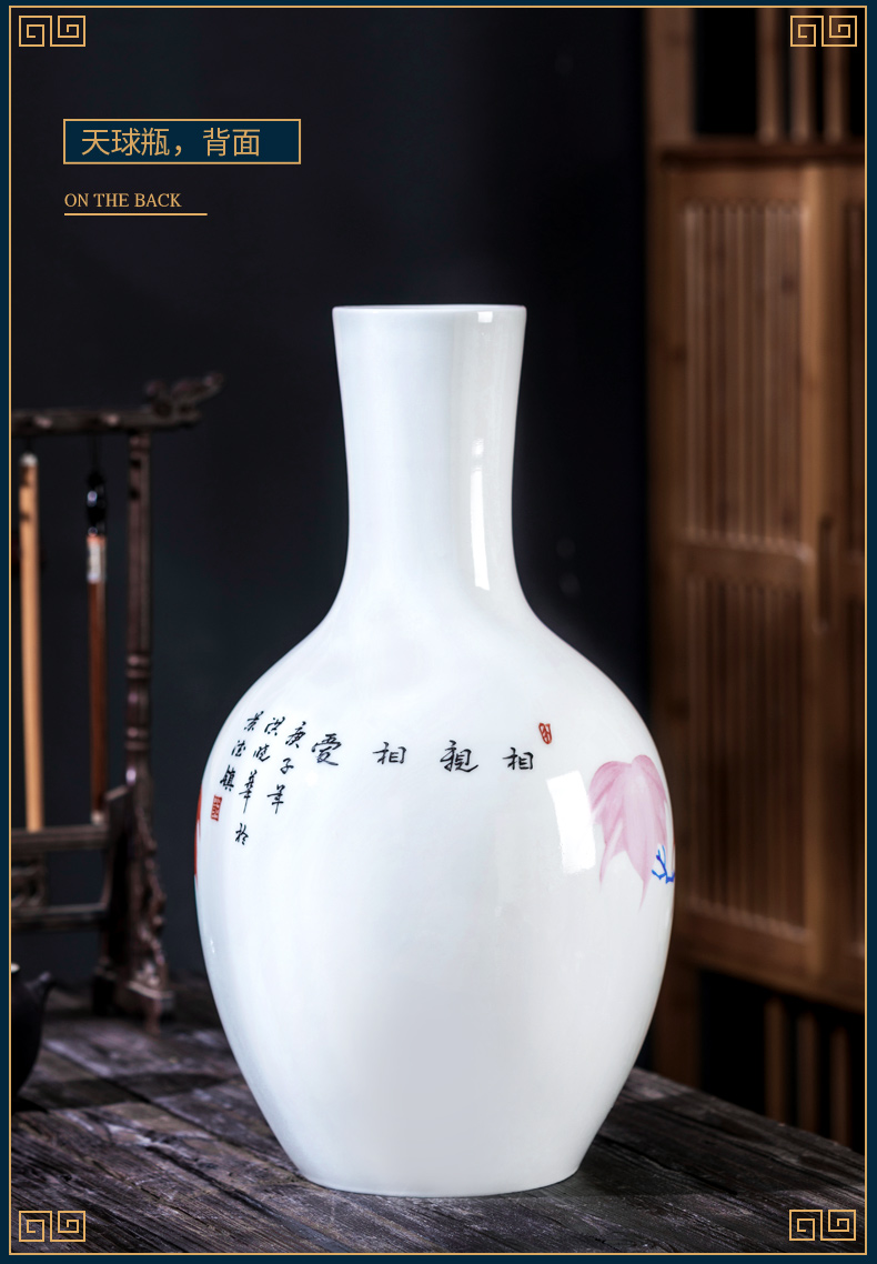 Jingdezhen ceramic vase furnishing articles large light hand draw new Chinese style key-2 luxury home rich ancient frame sitting room porch decoration