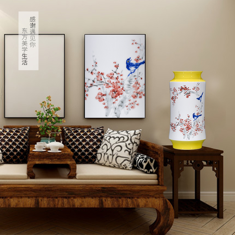 Jingdezhen ceramics hand - made vases, flower arranging dried flowers of modern Chinese style household furnishing articles sitting room adornment handicraft
