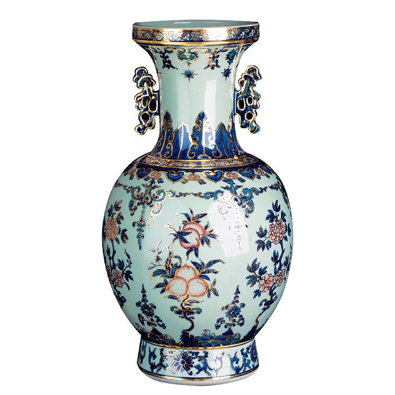 The see hand - made ceramic vase furnishing articles of blue and white porcelain of jingdezhen Chinese flower arranging rich ancient frame sitting room decoration