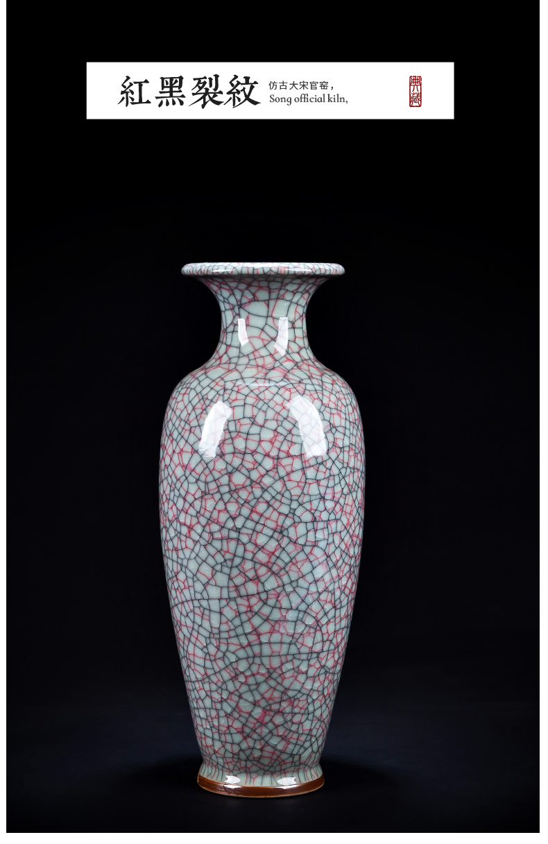 Jingdezhen ceramics vase furnishing articles guanyao open piece of crack Chinese flower arranging archaize home sitting room adornment c6