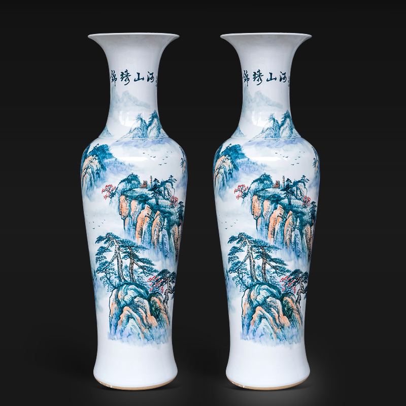 Jingdezhen ceramic vase hand - made porcelain jiangshan much charming Chinese style living room office furnishing articles hotel opening gifts
