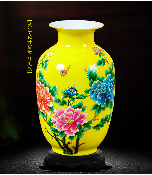 Jingdezhen ceramics powder enamel floret bottle of flower arranging dried flowers home sitting room rich ancient frame TV ark adornment small place