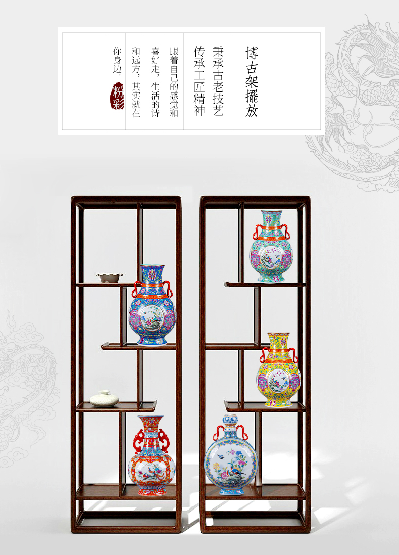 Jingdezhen ceramic vase furnishing articles large Chinese style restoring ancient ways is archaize sitting room tea table rich ancient frame ears bottled act the role ofing is tasted