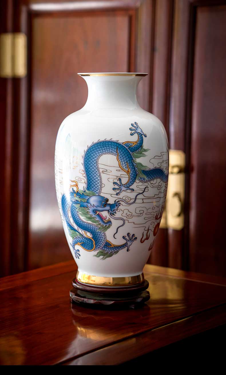 Jingdezhen ceramics vase famous master hand draw pastel in extremely good fortune of the sitting room adornment of new Chinese style furnishing articles