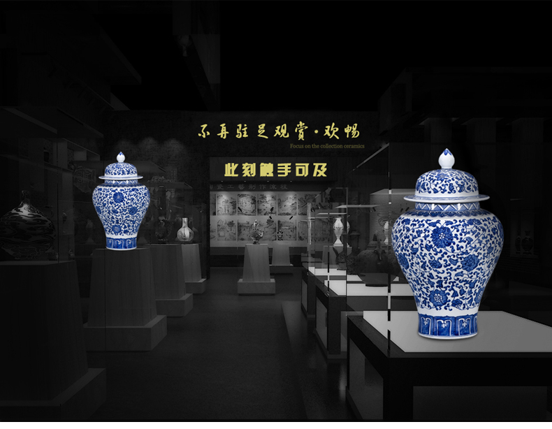 Jingdezhen ceramic antique hand - made of blue and white porcelain vases, flower arrangement furnishing articles rich ancient frame the sitting room of Chinese style household ornaments