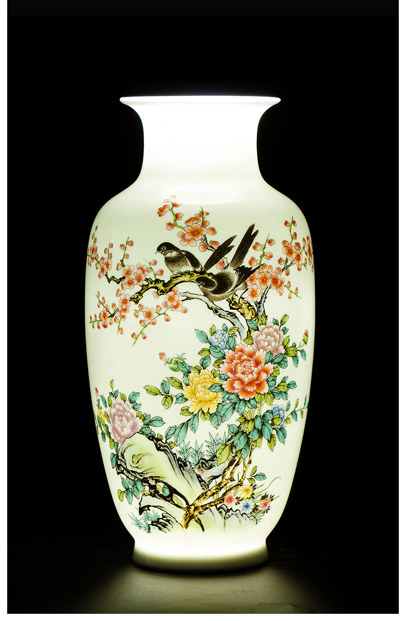 Jingdezhen ceramic vase furnishing articles of new Chinese style restoring ancient ways is thin body sitting room that occupy the home rich ancient frame flower arranging decoration arts and crafts