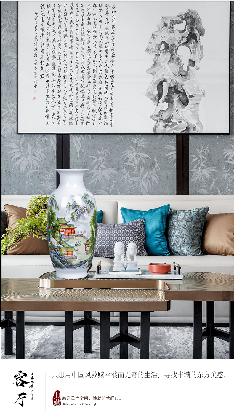 Jingdezhen ceramic vase furnishing articles of new Chinese style restoring ancient ways is thin body sitting room that occupy the home rich ancient frame flower arranging decoration arts and crafts