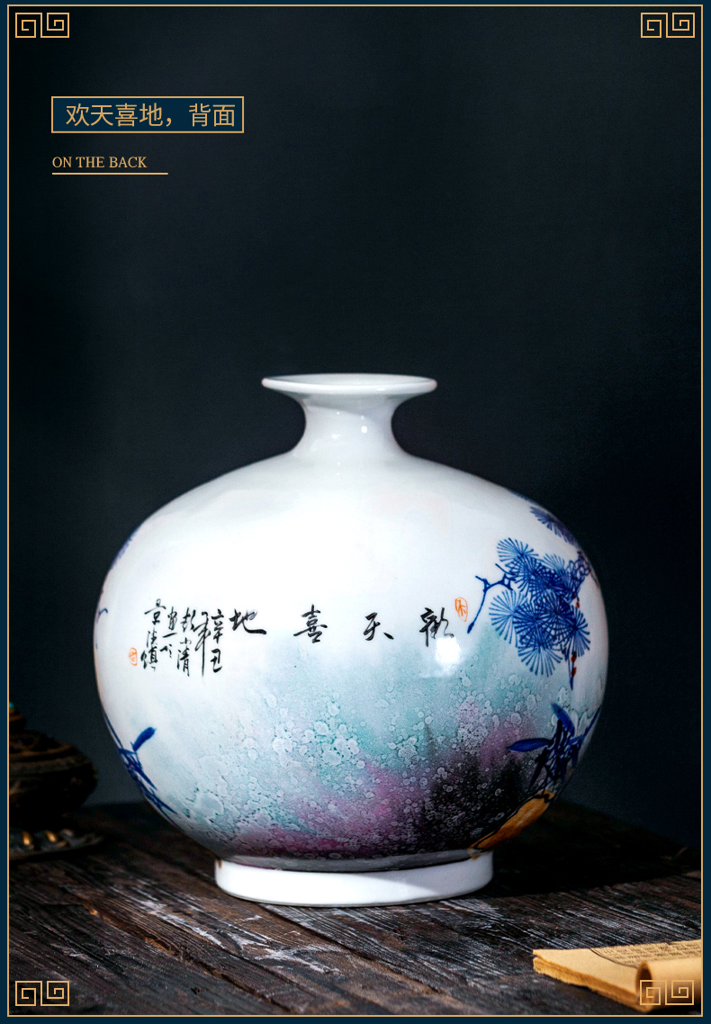 Jingdezhen ceramic vase furnishing articles by hand - made rich ancient frame light the key-2 luxury of new Chinese style household, the sitting room porch decoration